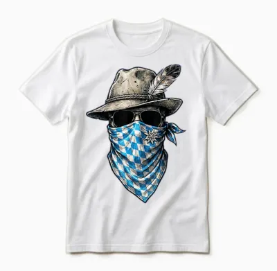 Trachtenshirt Herren Trachten Shirt Bayrisch Lausbua Bayern Unisex T-Shirt - White