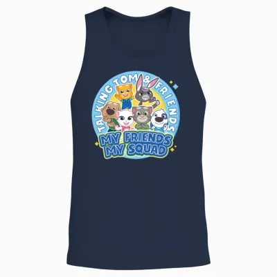Talking Tom & Friends My Friends, My Squad Unisex Tank Top - Navy