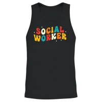Social Worker Retro Unisex Tank Top - Black – 2