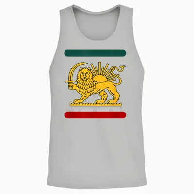 Lion and Sun Iran Flag Shir O Khorshid Revolution Pahlvi Unisex Tank Top - Ash