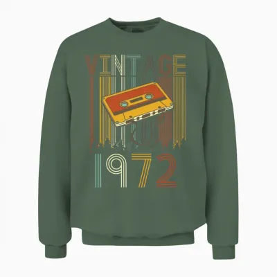 Vintage 1972 Retro Unisex Sweatshirt - Military Green