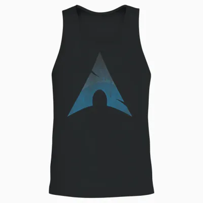 Linux Lovers Tee Arch Linux Vintage Worn Logo Open Source Bone T-Shirt, Black, S Unisex Tank Top - Black