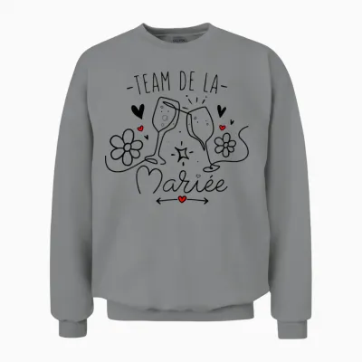 Woman Bride Team Surprise for a Evjf Team Bride Humor T-Shirt, White, Female X-Small Unisex Sweatshirt - Sport Grey