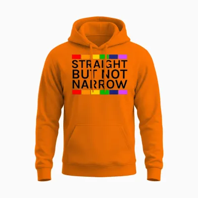 Straight but Not Narrow! Lgbt Gay Pride Unisex Hoodie - Safety Orange