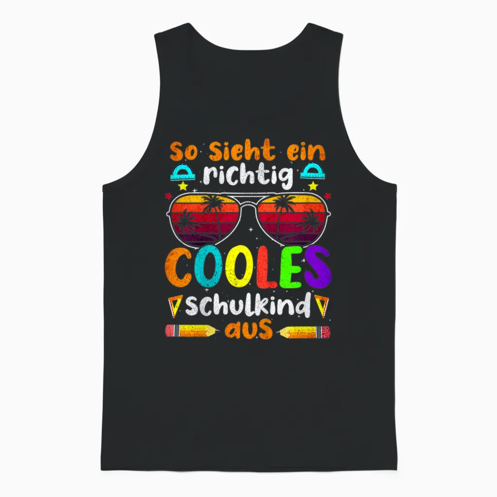 Kinder Tschüss Kindergarten Ich Rocke Jetzt Die Schule Schulkind Unisex Tank Top in Black