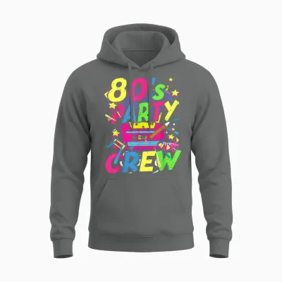 80s Outfit Party Crew Theme Party Costume Women's Men's T-Shirt, Black Unisex Hoodie - Graphite Heather