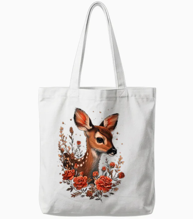 Women's Costume Shirt for Dirndl Cute Deer Tote Bags in White