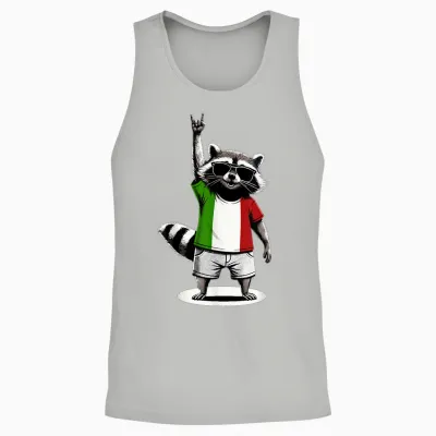 Drapeau Italien Drôle De Raton Laveur Italie Unisex Tank Top - Ash