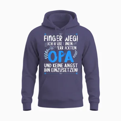 Finger Weg Ich Habe Einen Verrückten Opa Lustiges Opa Unisex Hoodie - Heather Sport Dark Navy