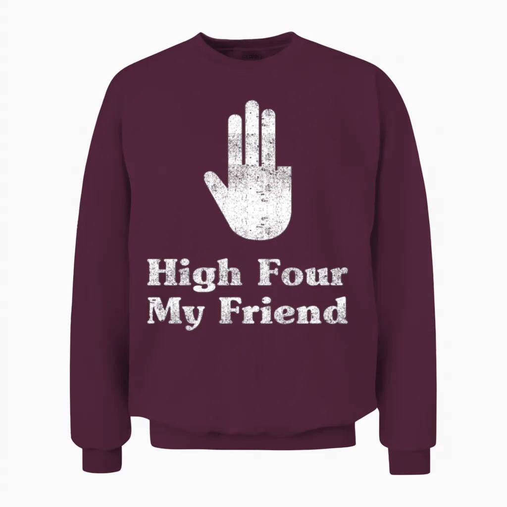 High Four My Friend Amputee Hands Limb Amputation Unisex Sweatshirt in Maroon