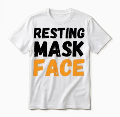 Resting Mask Face Funny Mask Funny Heart Unisex T-Shirt - White