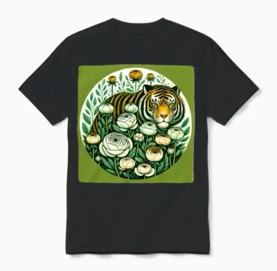 Retro Tiger Unisex T-Shirt - Black