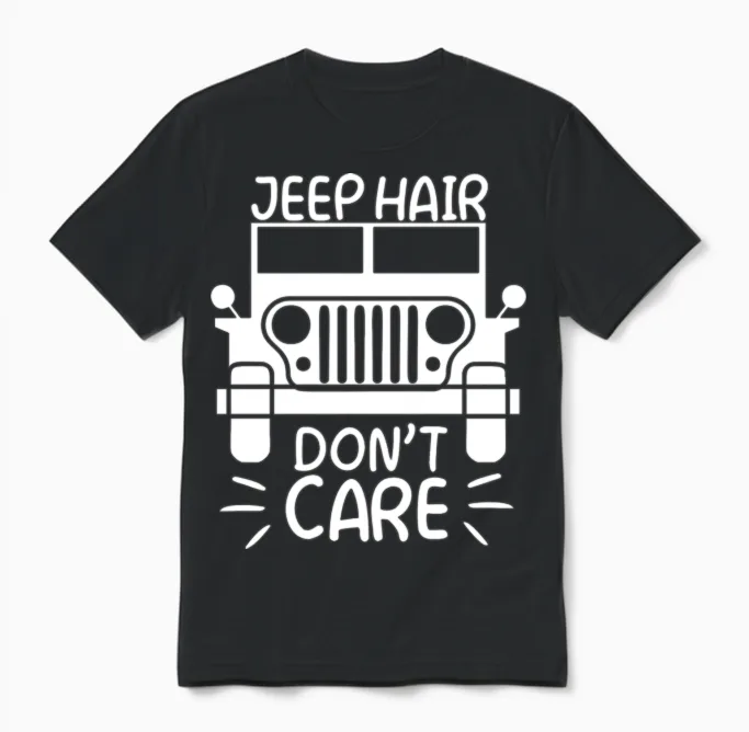 Jeep Hair Don T Care Unisex T-Shirt in Black