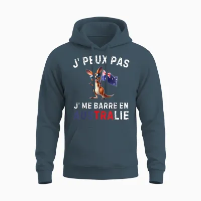 Je Peux Pas Je Me Barre En Australia Australien T-Shirt, Black, S Unisex Hoodie - Dark Heather