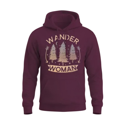 Wander Woman Camping Hiking Unisex Hoodie - Maroon