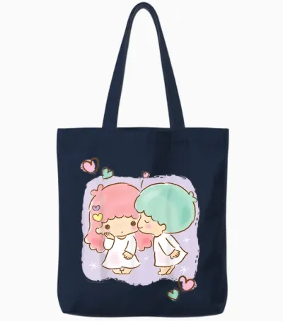 Little Twin Stars "be My Valentine" Tote Bags - Navy