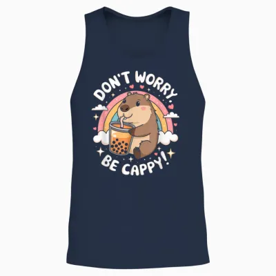 Don't Worry Be Cappy Happy Ocean Stimmungsdesign Unisex Tank Top - Navy