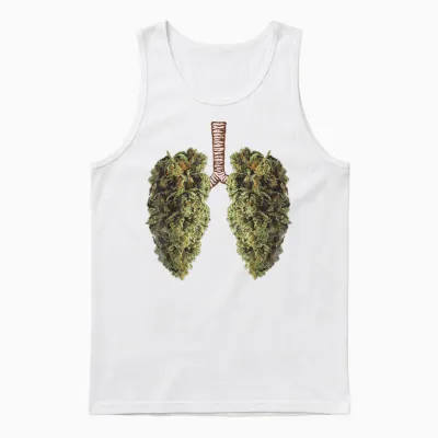 Lustiges Weed Lung Marihuana Bud T-Shirt – Thc Lung Unisex Tank Top - White