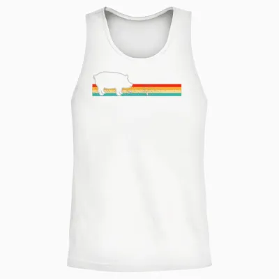 Pig Retro Unisex Tank Top - White