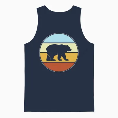 Bear Retro Unisex Tank Top - Navy