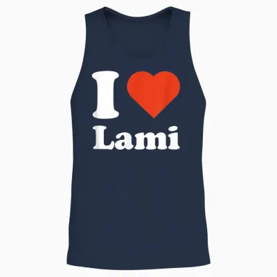 Ich Liebe Lami Rotes Herz Geschenkidee Unisex Tank Top - Navy