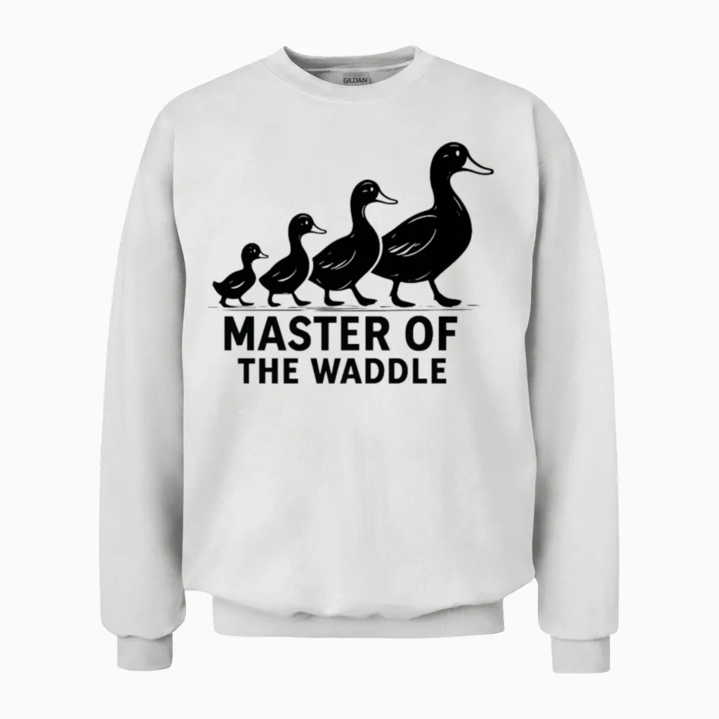 Master of the Waddle Duck Herding Unisex Sweatshirt in White