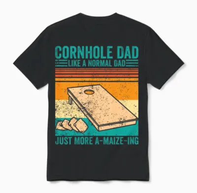Funny Cornhole Retro Unisex T-Shirt - Black