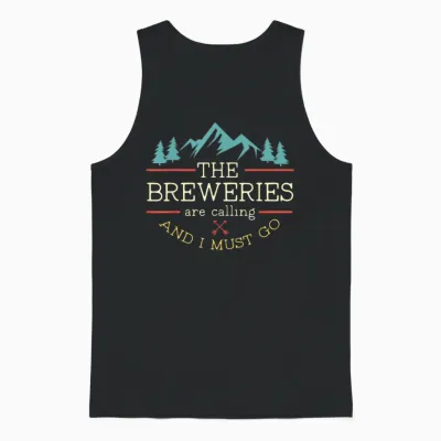 Vintage Beer Breweries Are Calling and I Must Go Craft Beer T-Shirt Small Unisex Tank Top - Black