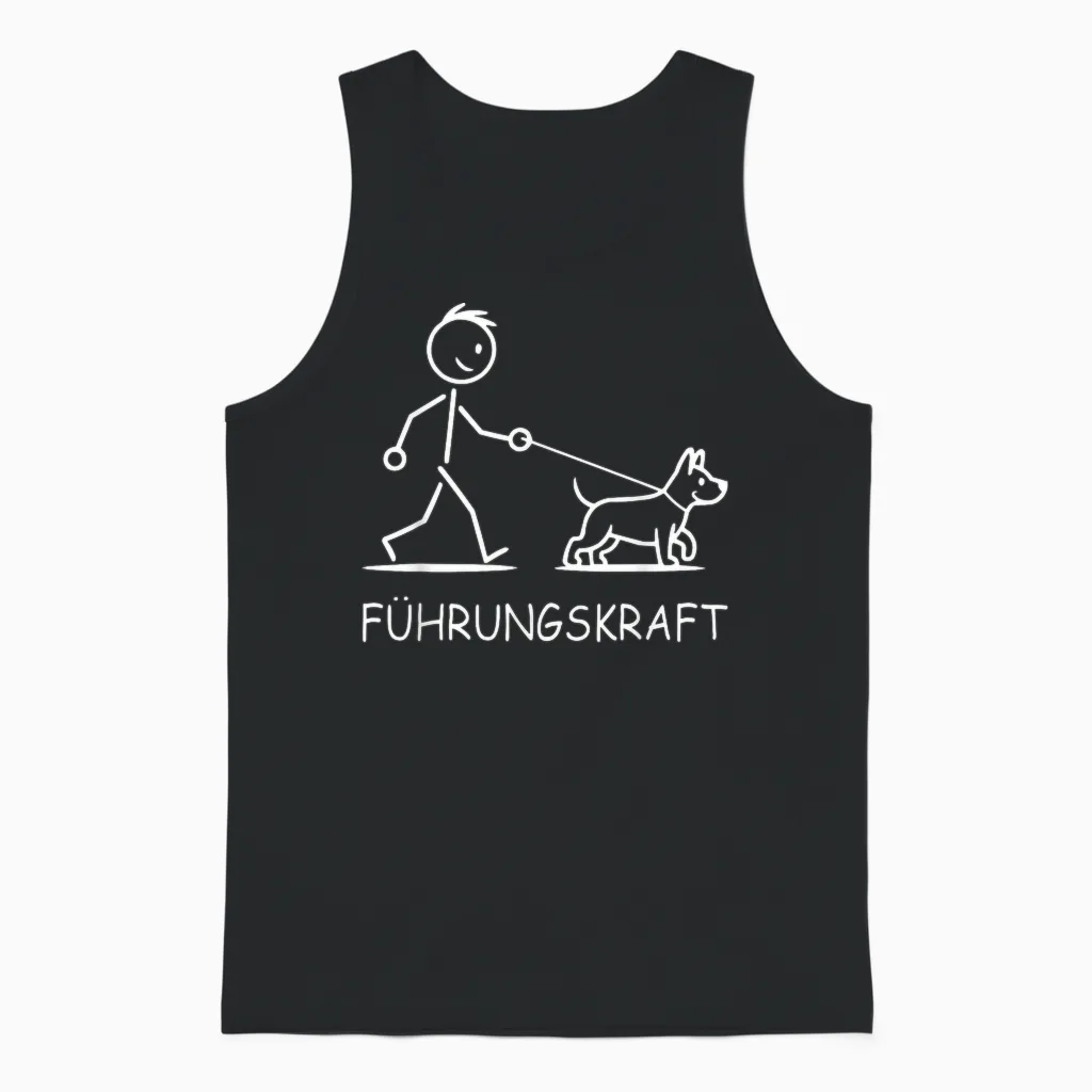T-Shirt with German Text "führungskraft Dog Walking Dog Walking Design Dog Owner Unisex Tank Top in Black