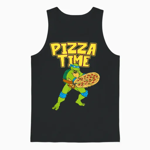 Leonardo - Pizza Time Unisex Tank Top in Black
