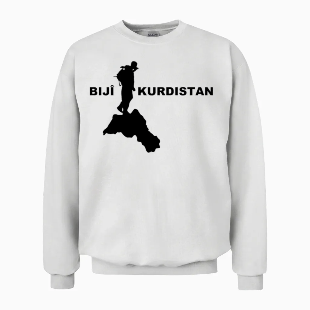 Bijî Kurdistan Unisex Sweatshirt in White