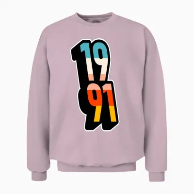 1991 Retro Stripes Unisex Sweatshirt - Light Pink