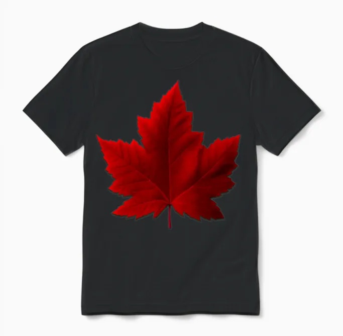 Canada Maple Leaf Souvenirs Unisex T-Shirt in Black