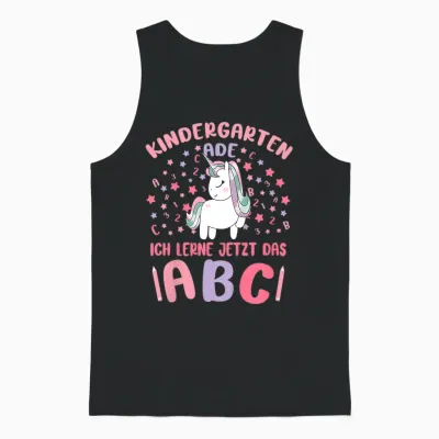 Children's Bye Bye Kita Leavers 2023 Girls' Unicorn Graduate T-Shirt, Black Unisex Tank Top - Black