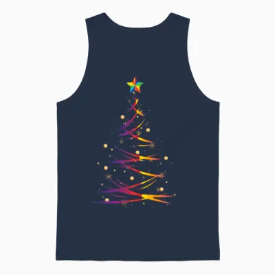 Christmas Fir Tree Unisex Tank Top - Navy