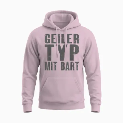 Geiler Typ Mit Bart Unisex Hoodie - Light Pink