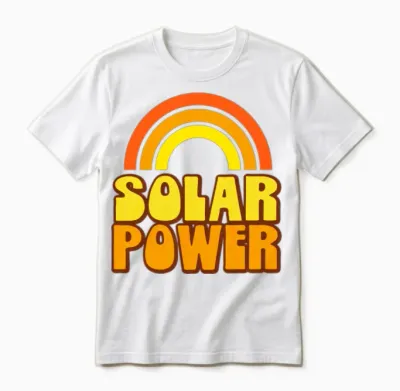 Retro Rainbow Solar Power Unisex T-Shirt - White