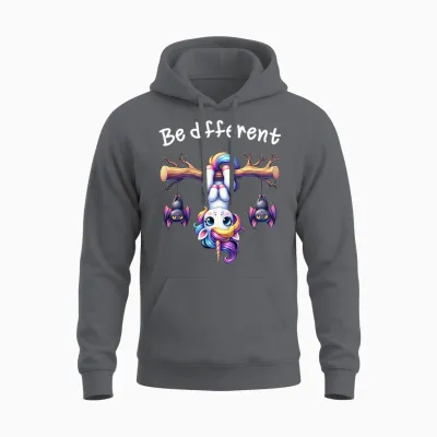 Lustiges Be Different Einhorn Für Männer Frauen Kinder Langarmshirt Unisex Hoodie - Charcoal