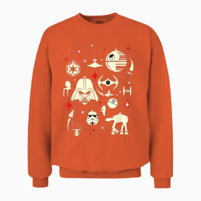 Star Wars Galactic Empire Ornaments Holiday Unisex Sweatshirt - Orange