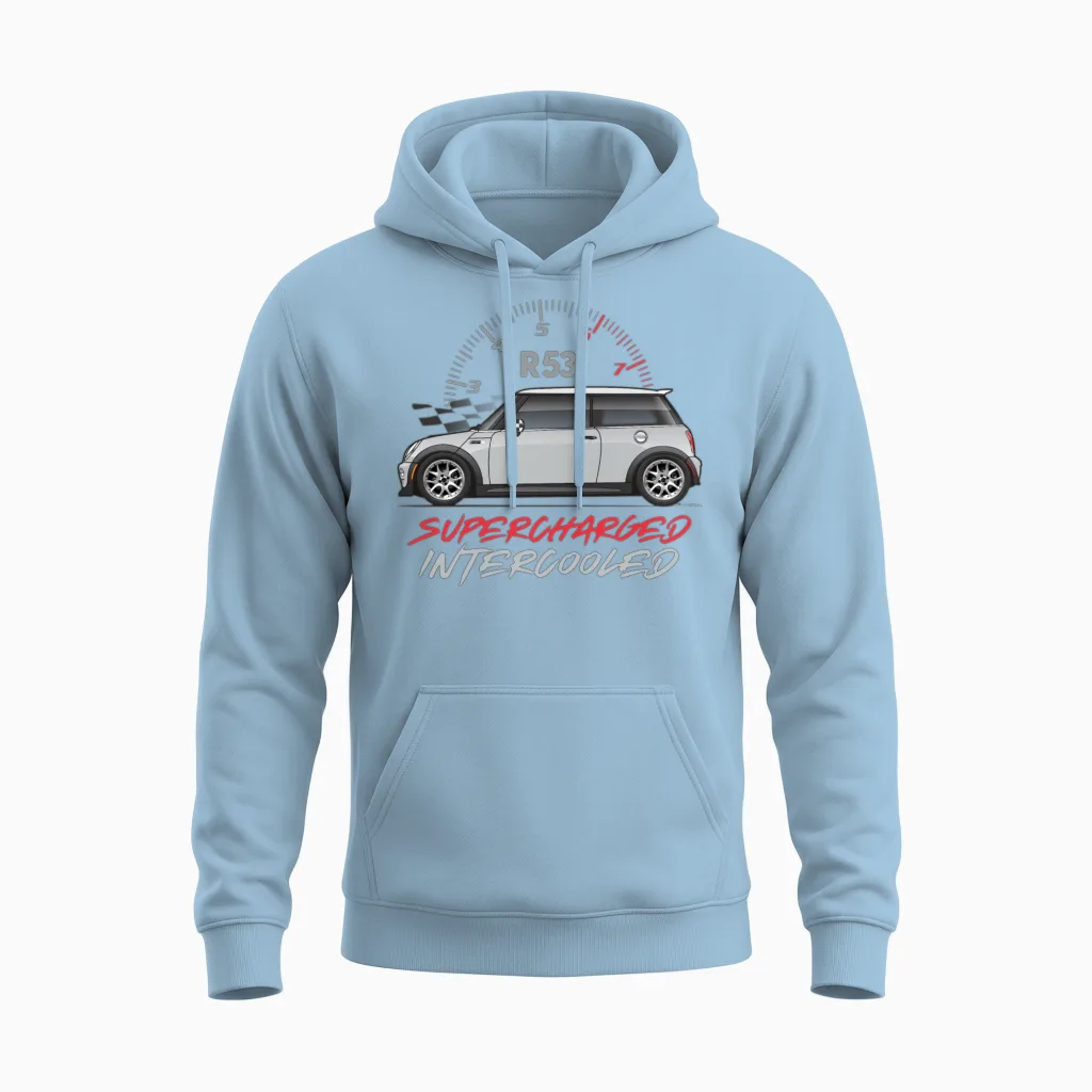 Superchargerd Pure Silver Unisex Hoodie in Light Blue