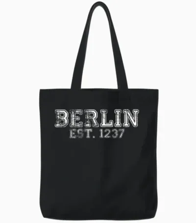 Stadt Berlin Est. 1237 Tote Bags - Black