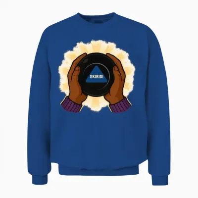 Skibidi Magic 8-Ball Funny Meme Parody Unisex Sweatshirt - Royal