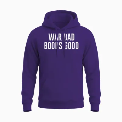 War Bad Boobs Good Vintage Lustiger Spruch (auf Der Rückseite) Unisex Hoodie - Purple