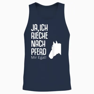 Ja Rieche Nach Pferd Egal Pferde Sprüche Reiterin Geschenk Unisex Tank Top - Navy