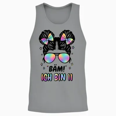11. Geburtstag Mädchen Messy Bun Bäm! Ich Bin Elf Unisex Tank Top - Sport Grey