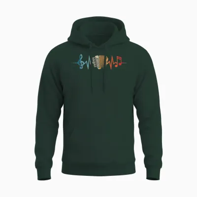 Harmonika Akkordeonist Herzschlag Musiker Akkordeon Unisex Hoodie - Forest