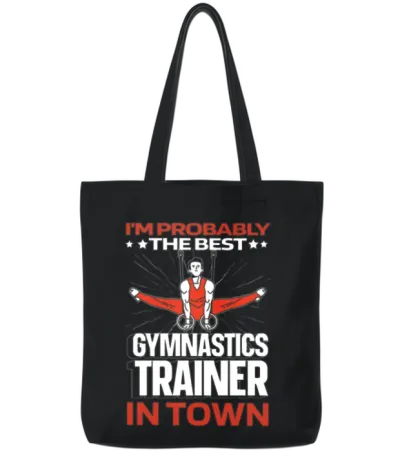 Gymnastics Funny Tote Bags - Black