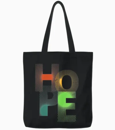 Colorful Hope Tote Bags - Black