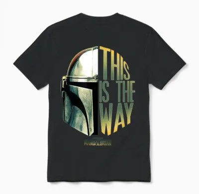Star Wars: the Mandalorian This Is the Way Helmet Logo Stack Unisex T-Shirt - Black