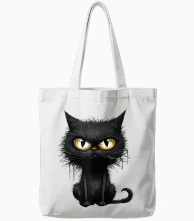 Damen Katze Nachthemd Nachtwäsche Schlafhemd Sleepshirt Tote Bags - White
